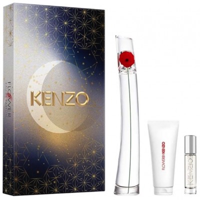 KENZO FLOWER BY KENZO EAU DE PARFUM 100 ML + BODY LOTION 75 ML + TRAVEL SIZE 10 ML